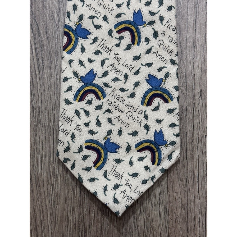 Dartha's Design Men's Please‎ Send A Rainbow Quick Amen Print Tie